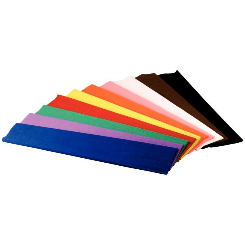 Image de  Paquet de 10 feuilles de crépon ignifugé 250x50cm assorties 