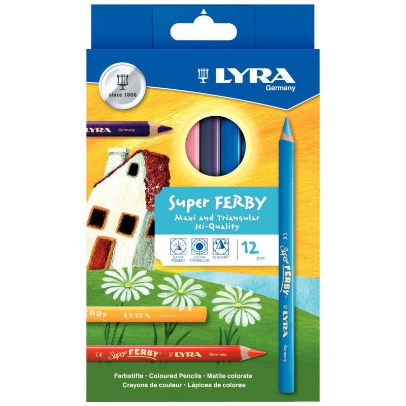 Image de  Étui de 12 crayons de couleur Super Ferby assortis 