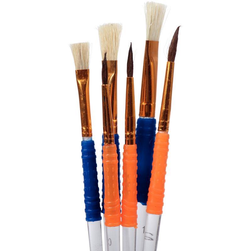 Image de  Pot de 72 pinceaux et brosses avec grip caoutchouc assortis 