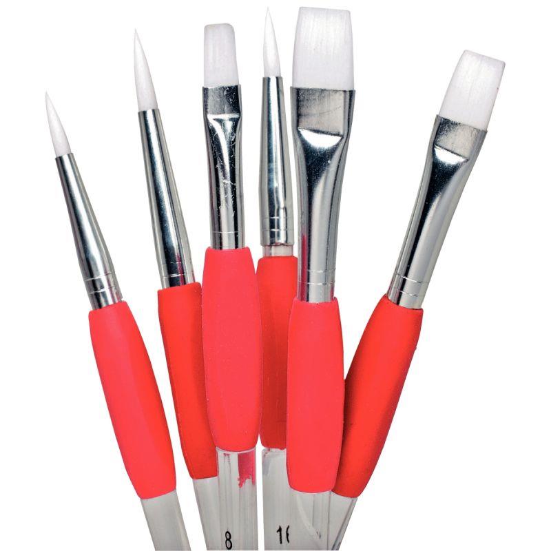 Image de  Pot de 72 pinceaux et brosses synthétiques avec grip caoutchouc ergonomique 