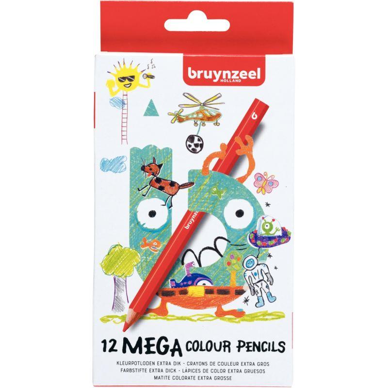 Image de  Étui de 12 crayons de couleur Méga Colours assortis 