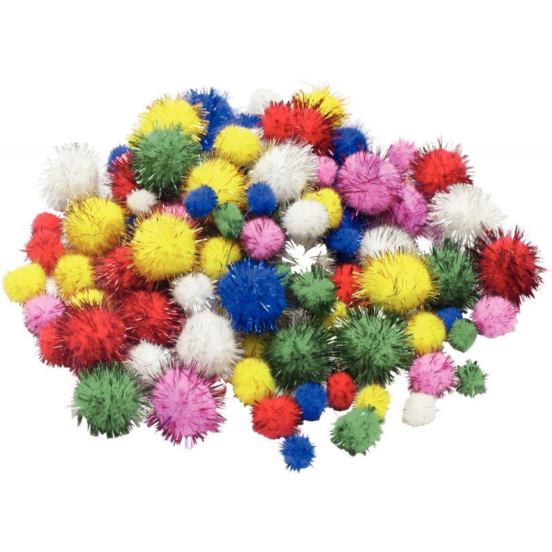 Image de  Sachet de 250 pompons métallisés tailles et couleurs assorties 