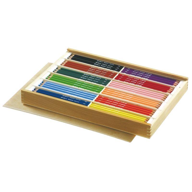 Image de  Coffret bois de 144 crayons de couleur gros module assortis 