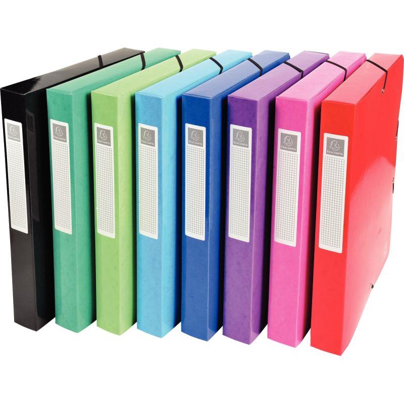 Image de  Lot de 8 boites de classement en carte lustrée IDERAMA dos 4 cm, coloris assortis 