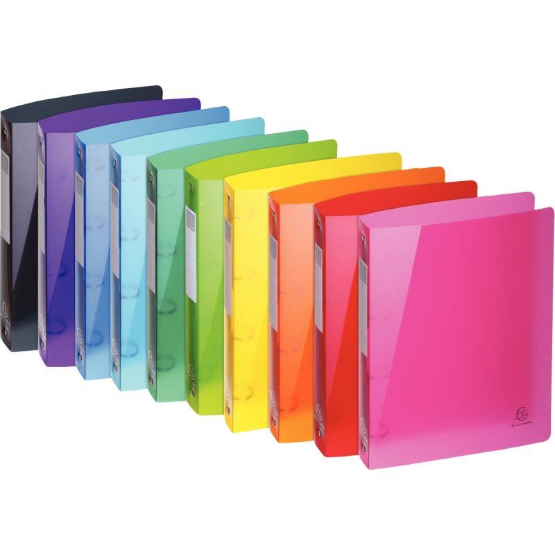 Image de  Lot de 10 classeurs 4 anneaux en polypropylène IDERAMA, format A4+, dos 4 cm, coloris assortis 