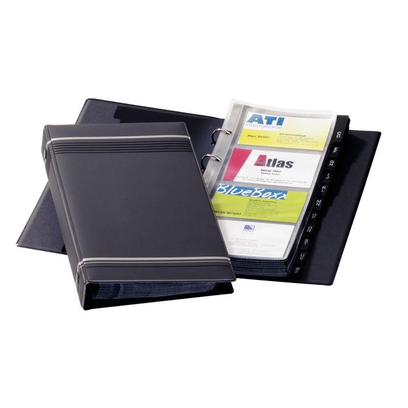 Image de  Reliure 4 anneaux VISIFIX pour 200 cartes de visite gris 