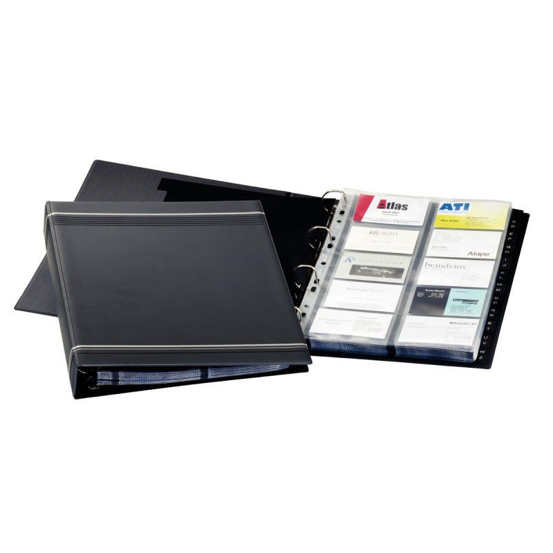 Image de  Reliure 4 anneaux VISIFIX format A4 pour 400 cartes de visite gris 