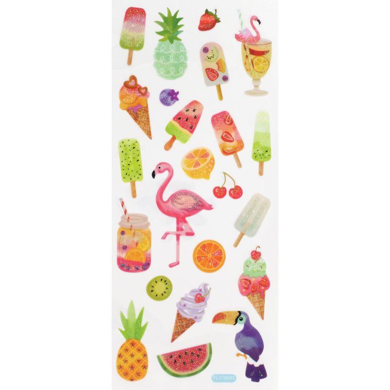 Image de  Pochette de 129 stickers scintillants thème fun 