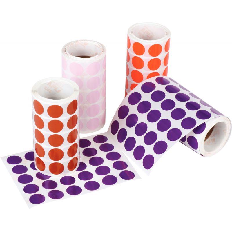 Image de  Lot de 4 rouleaux de maxi gommettes adhésives rondes diamètre 20 mm, couleurs pop assorties 
