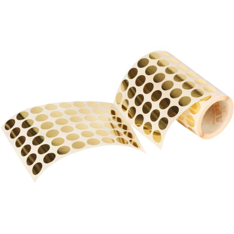 Image de  Rouleau de 2832 gommettes adhésives rondes diamètre 15 mm, couleur or 
