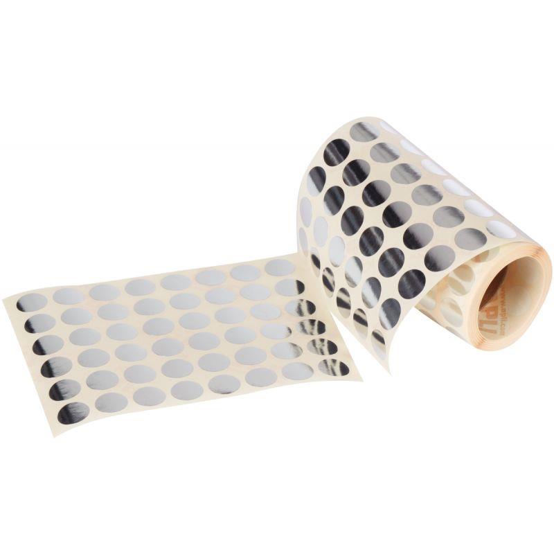 Image de  Rouleau de 2832 gommettes adhésives rondes diamètre 15 mm, couleur argent 