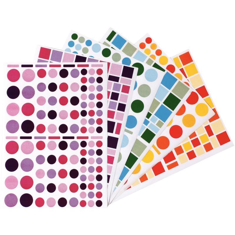 Image de  Pochette de 6900 gommettes géométriques adhésives repositionnables assorties 