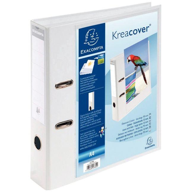 Image de  Classeur à levier personnalisable KREACOVER dos 7 cm, blanc 