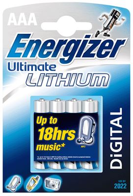 Image de  Blister 4 Piles lithium 1.5V L92 Energizer. 