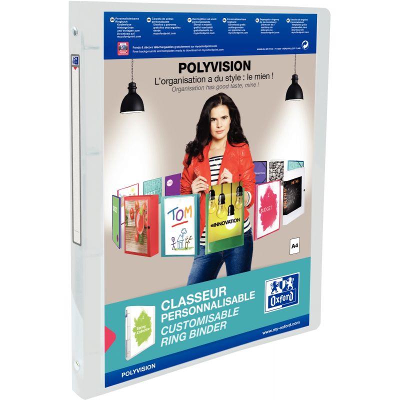 Image de  Classeur personnalisable en polypropylène POLYVISION, format A4, dos 2 cm, incolore 