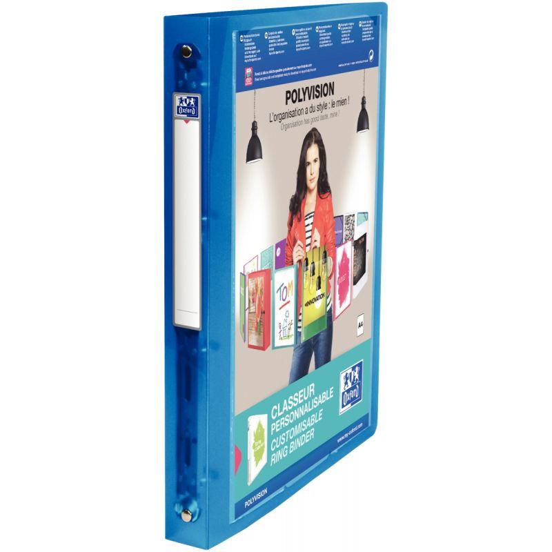 Image de  Classeur personnalisable en polypropylène POLYVISION, format A4, dos 3 cm, bleu 