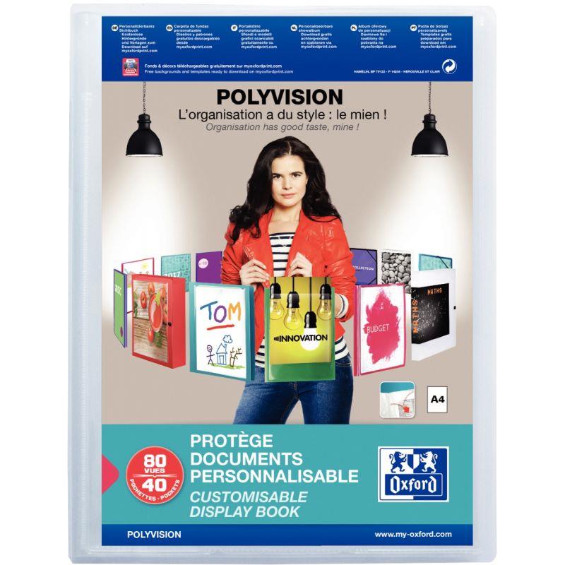 Image de  Protège-documents personnalisable POLYVISION 80 vues, incolore 