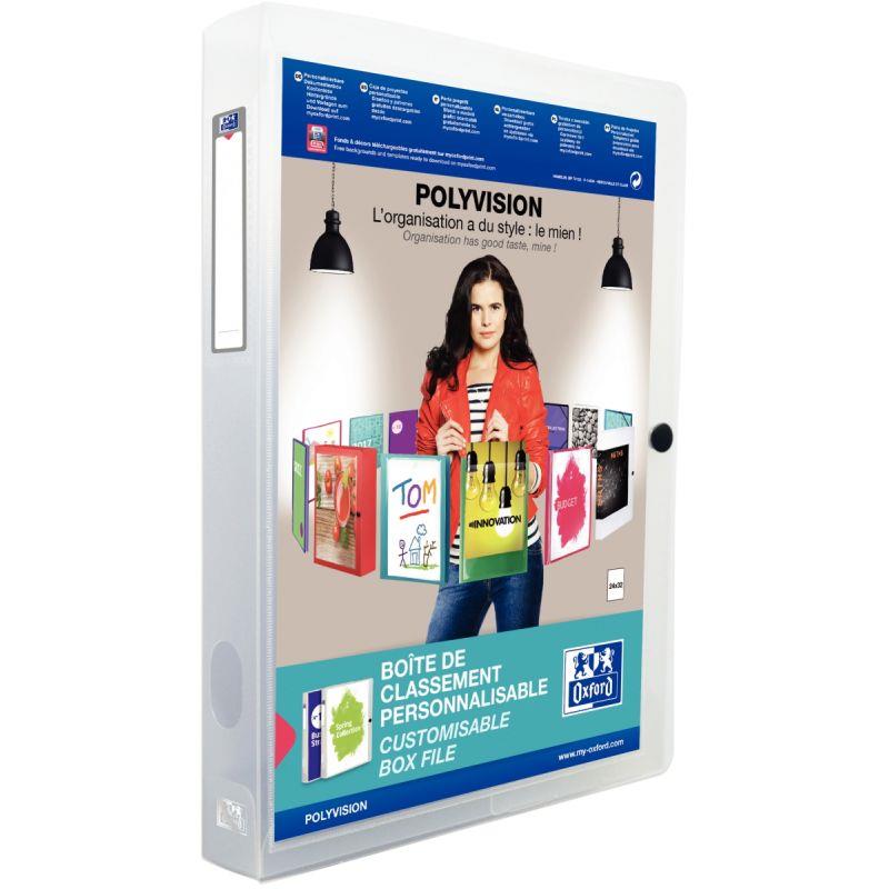 Image de  Boite de classement personnalisable en polypropylène dos 4 cm, incolore 