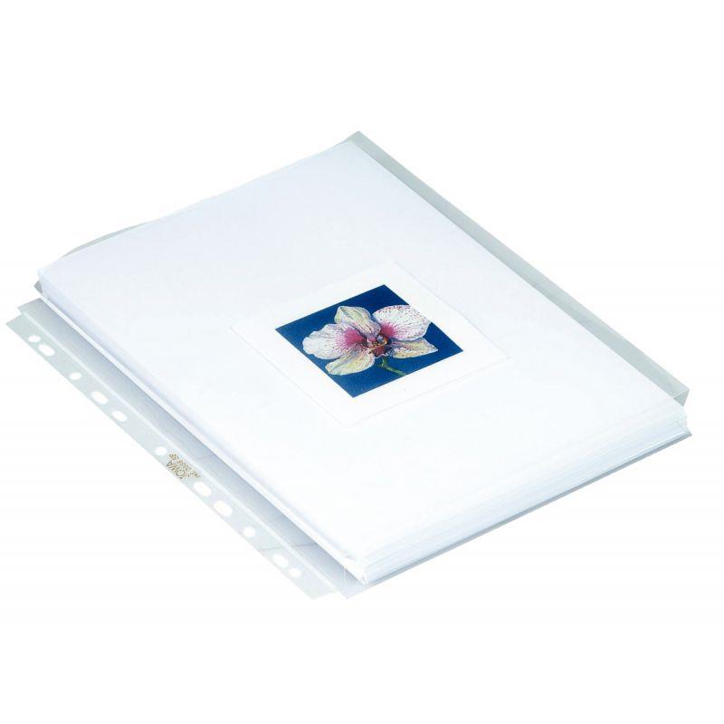 Image de  Sachet de 10 pochettes plan perforées en polypropylène sans rabat 