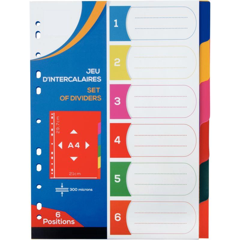 Image de  Jeu de 6 intercalaires en polypropylène 30/100ème, format A4 