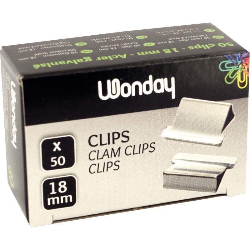 Image de  Boîte de 50 clips nickelé 18mm/4mm 