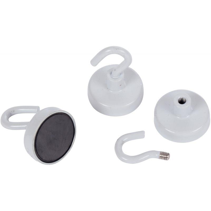 Image de  Blister 3 crochets de suspension magnétique diamètre 25mm blanc 