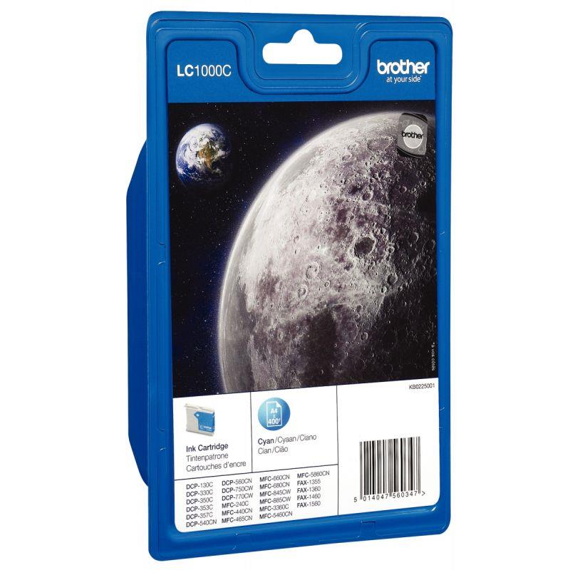 Image de  Brother LUNE cartouche jet d''encre cyan authentique (LC1000C) 