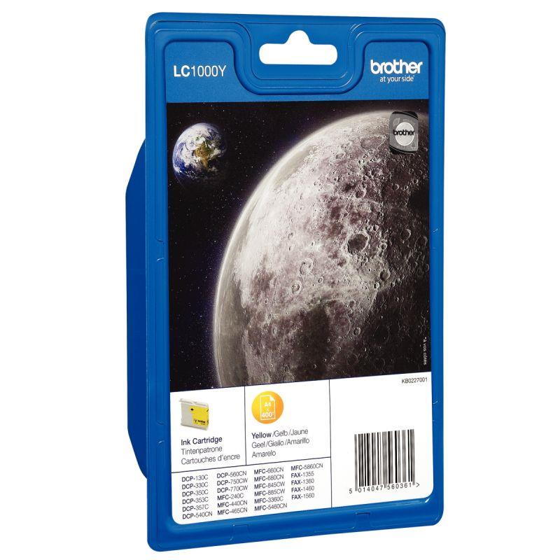 Image de  Brother LUNE cartouche jet d''encre jaune authentique (LC1000Y) 