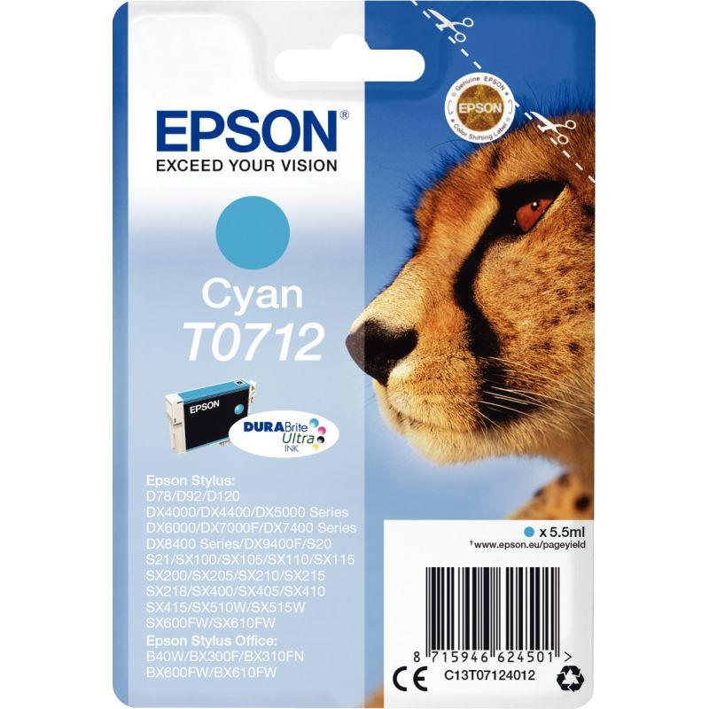 Image de  Epson GUÉPARD cartouche jet d''encre cyan authentique (T071240) 