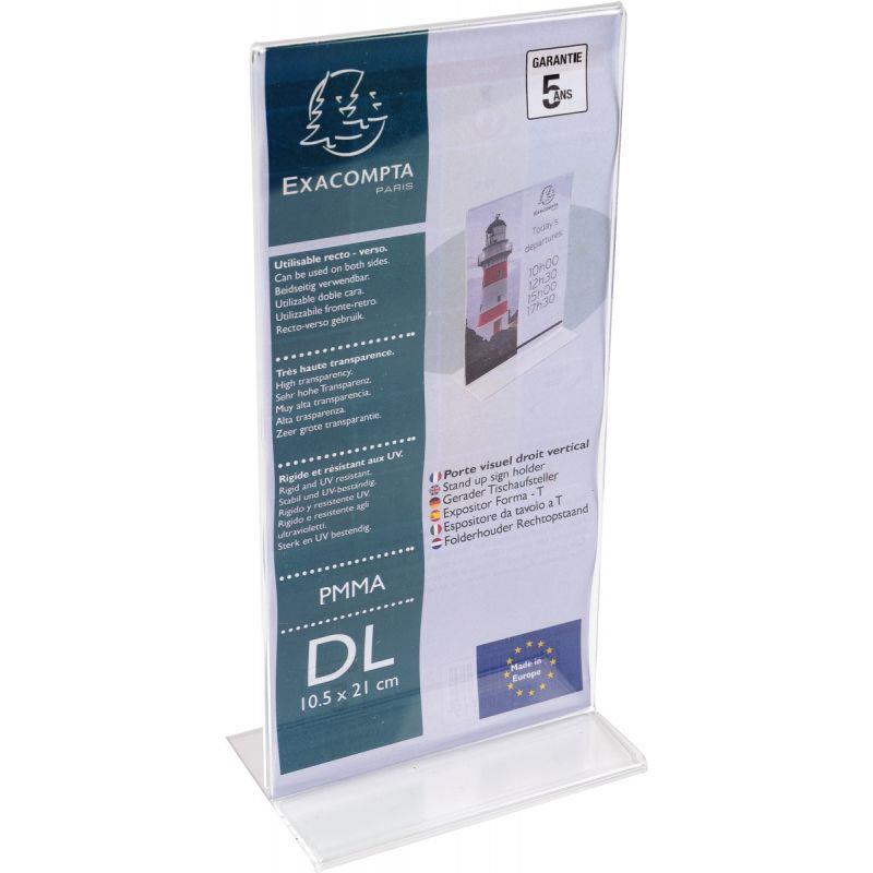 Image de  Porte-affiches vertical droit 2 faces 1/3 de 210x297mm 