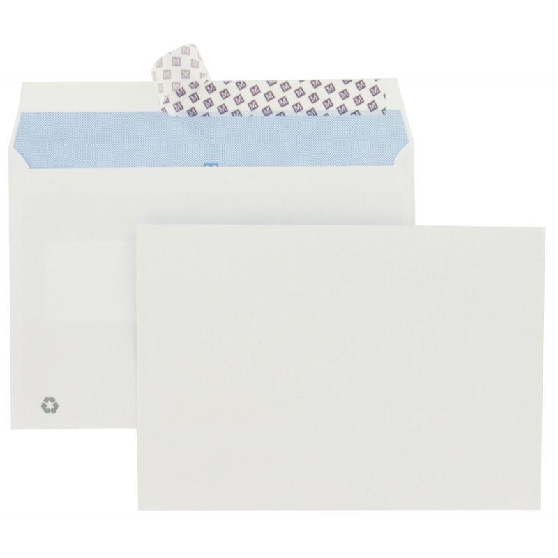 Image de  Boite de 500 enveloppes blanches 162x229mm 90g bande siliconnée FIRST 