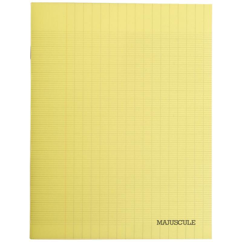 Image de  Piqûre 32 pages MAJUSCULE, format 17x22 cm, papier blanc 90g, seyès, couverture polypropylène jaune 