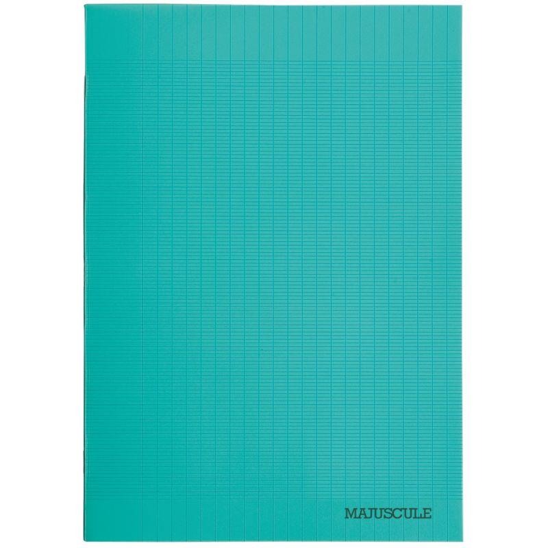 Image de  Piqûre 96 pages MAJUSCULE, format A4, papier blanc 90g, seyès, couverture polypropylène vert 