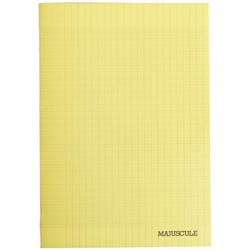 Image de  Piqûre 96 pages MAJUSCULE, format A4, papier blanc 90g, seyès, couverture polypropylène jaune 