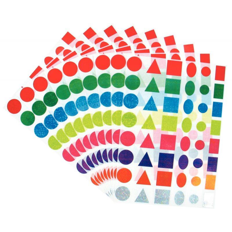 Image de  Pochette de 720 maxi gommettes géométriques holographiques assorties 