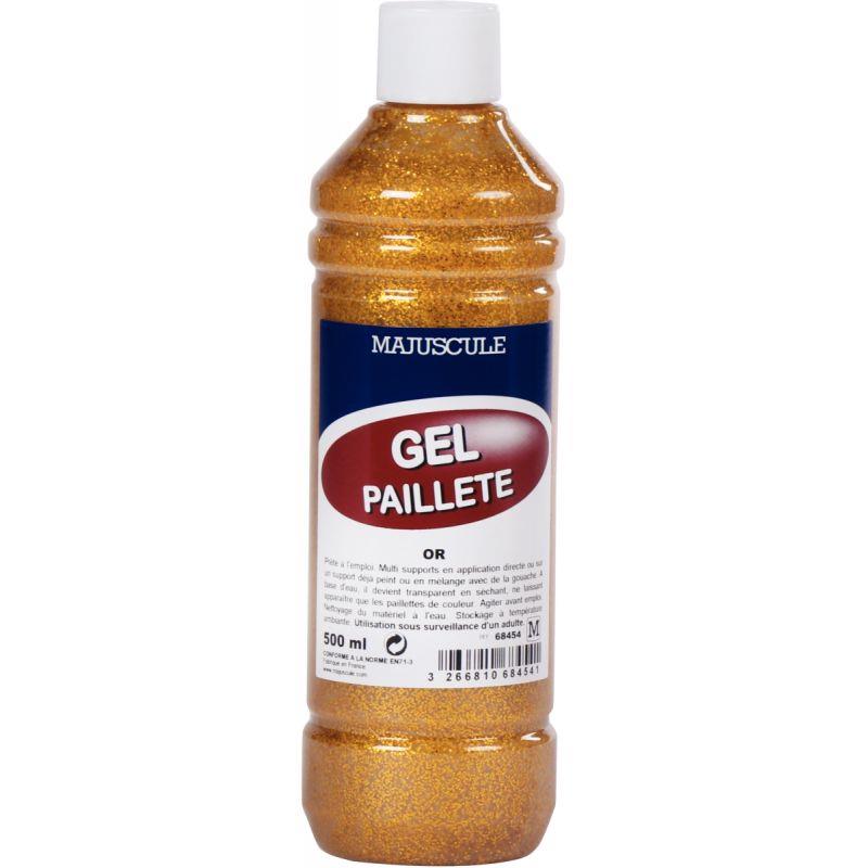 Image de  Flacon 500 ml de gel de paillettes MAJUSCULE, or 