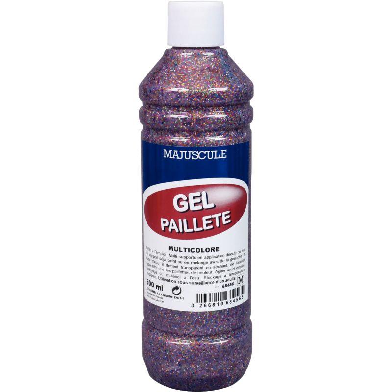 Image de  Flacon 500 ml de gel de paillettes MAJUSCULE, multicolore 