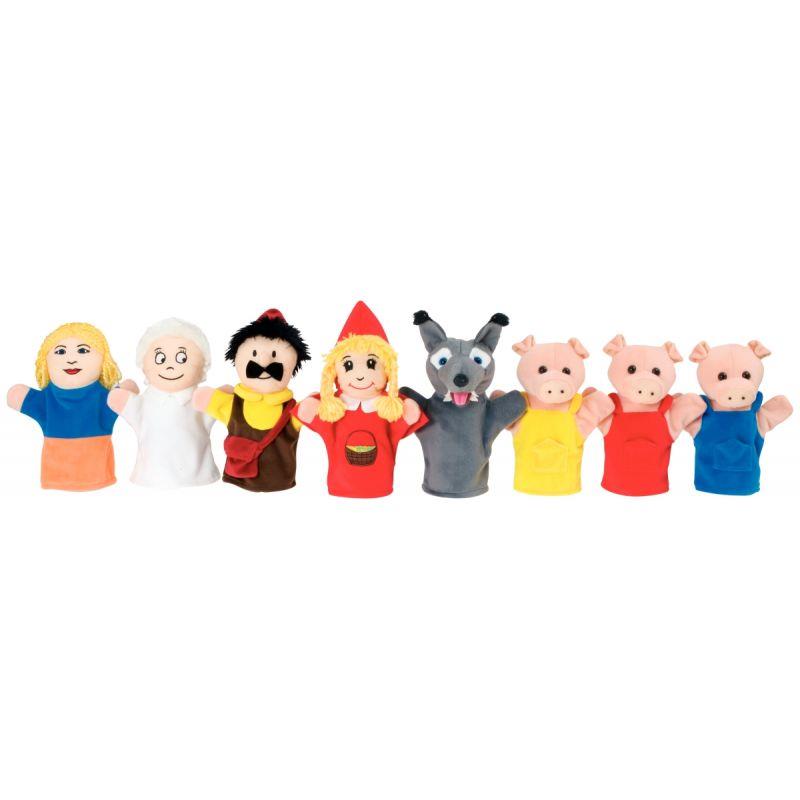 Image de  Valisette de 8 marionnettes, le Petit chaperon rouge et les 3 petits cochons 
