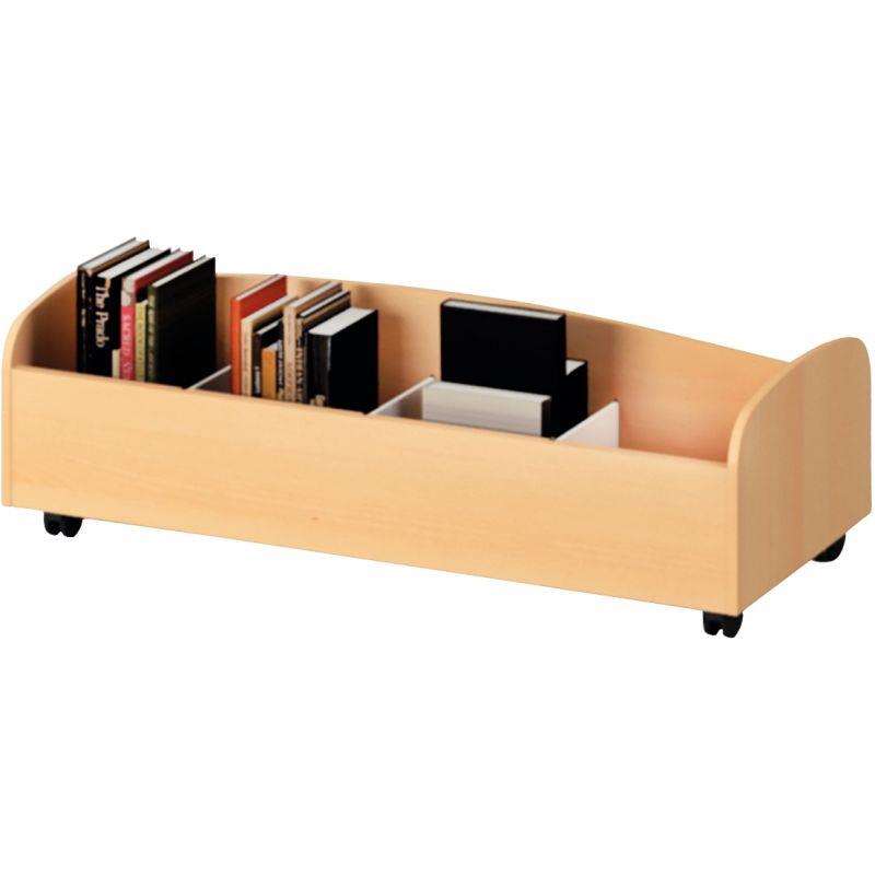 Image de  Bac à livres en bois avec roulettes 95X42X30CM 
