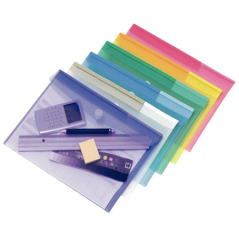 Image de  Paquet de 12 enveloppes pour format A4 en polypropylène, coloris assortis 