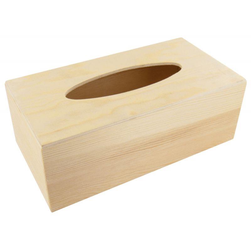 Image de  Boîte à mouchoirs rectangle, en bois 