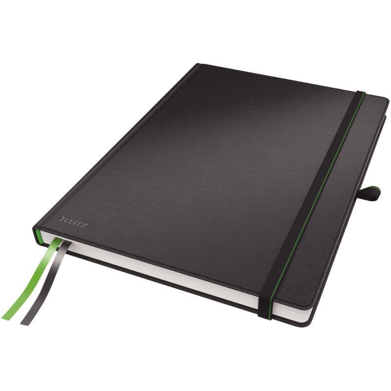 Image de  Cahier broché 160 pages LEITZ Complete, format A4, ligné 100g, noir 
