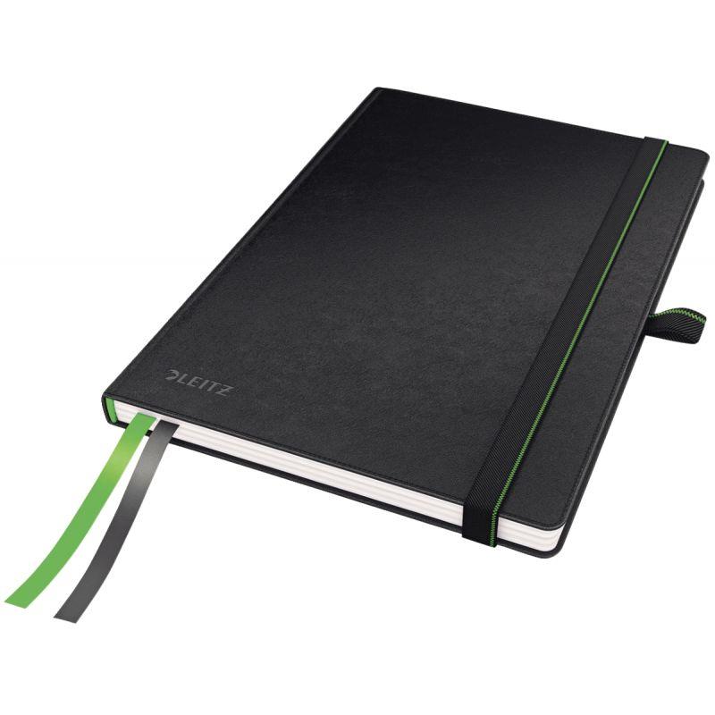 Image de  Cahier broché 160 pages LEITZ Complete, format A5, ligné 100g, noir 