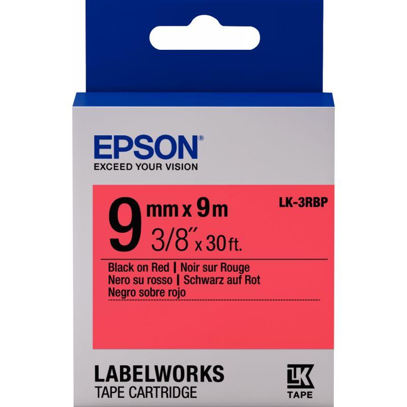 Image de  Recharge EPSONLK 9 mm x 9 m noir sur rouge 