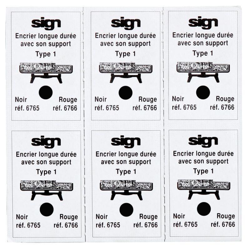 Image de  Blister de 6 recharges pré-encrées noir M6765 