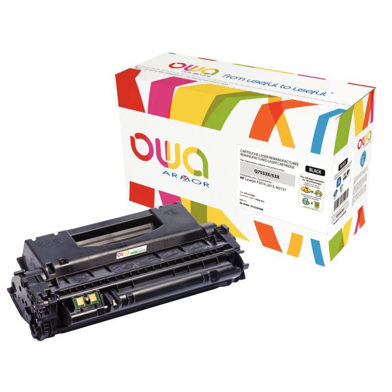 Image de  OWA cartouche laser noire jumbo remanufacturée compatible HP 53X (Q7553X) 