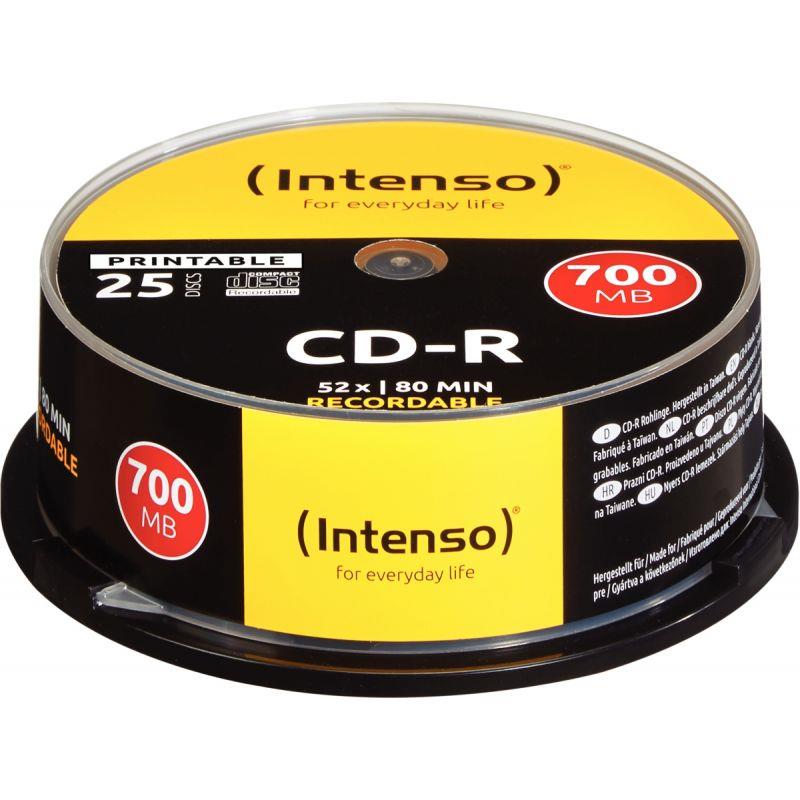 Image de  Spindle de 25 CD-R imprimables Intenso 700 Mo 52X 
