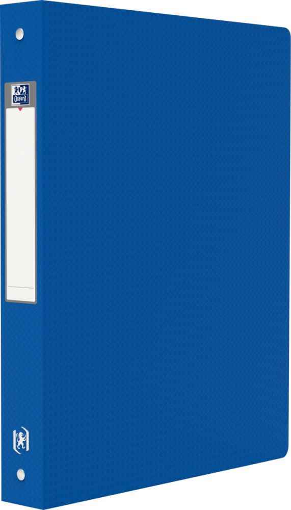 Image de  Classeur MEMPHIS en polypropylène rigide 4 anneaux ronds diamètre 30mm dos 40mm pour format A4 bleu 
