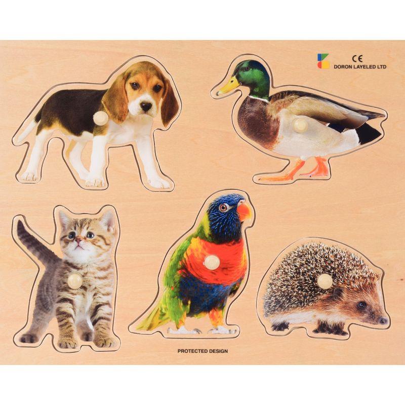 Image de  Encastrement en bois 5 pièces, les animaux de compagnie 