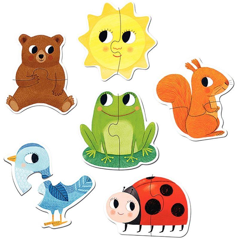 Image de  Boite de 6 puzzles duo XXL, animaux et soleil 